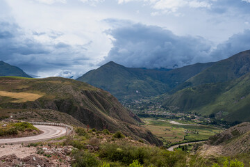 Wide view of Sacred Valley in Peru