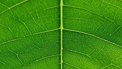 Intricate Veins of a Vibrant Green Leaf Close-Up