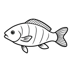 Simple line drawing of a fish