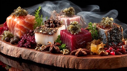 Luxurious Seafood Shabu Feast with Glistening Tuna Slices