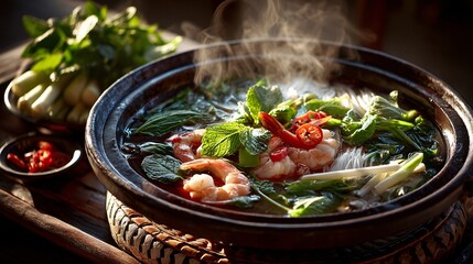 Fresh and Simple Seafood Dish with Aromatic Ingredients and Herbs