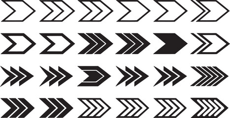 Stylized chevron arrows collection directional graphic