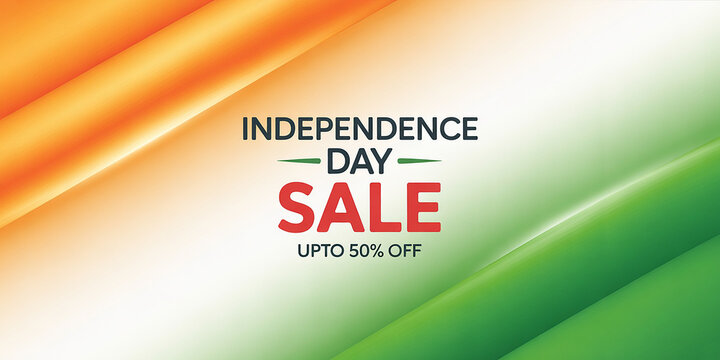 Independence day sale banner for discount offers with vibrant color theme design