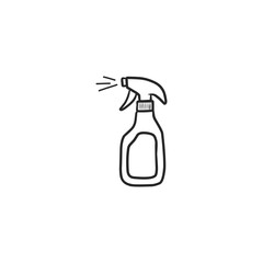 Hand-Drawn Spray Bottle Outline, Ideal for Cleaning, Gardening, or Hair Care Products