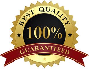 Gold seal best quality 100 percent guaranteed isolated on transparent background