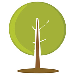 Stylized green tree icon vector illustration element