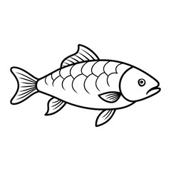 Simple line drawing of a fish