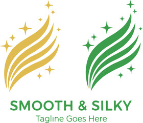 Smooth and silky vector logo with sparkly graphic