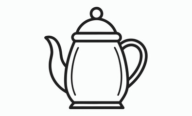 Teapot silhouette icon, kitchenware outline graphic, tea brewing symbol, teapot vector silhouette icon, teapot illustration 