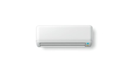 A white wall-mounted air conditioner, seen from above, against a plain white background.