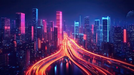 Smart city illustrations with IoT-enabled urban planning. 