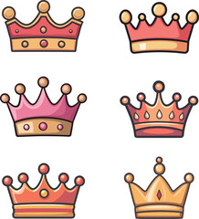 Cartoon crown illustration material
