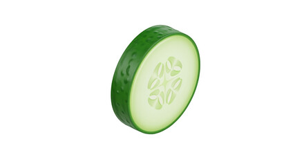 Cucumber slice fresh vegetable isolated on Transparent Background