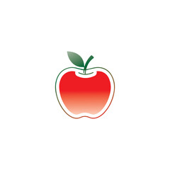 apple vector Illustration, red apple, fresh apple vector, green apple logo, Abstract style apple logo