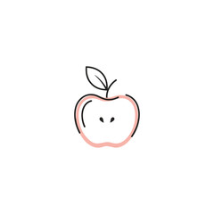 apple vector Illustration, red apple, fresh apple vector, green apple logo, Abstract style apple logo