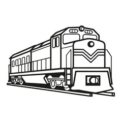 Flat Silhouette Train Icon for Transportation and Travel Design