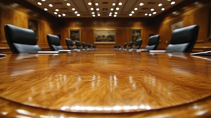 Polished conference room with dark chairs