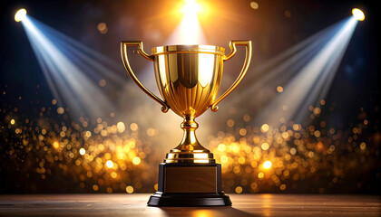 Golden Trophy Award: Victory, Achievement, Success, Celebration, Winner, Spotlight,  Prize, Recognition, Competition, Champions