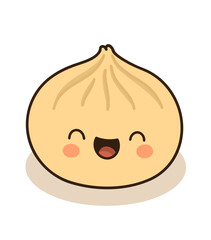 Cute illustration of steamed dim sum, a traditional Asian dumpling. Perfect for food-related projects, especially Asian cuisine or kids’ food content.