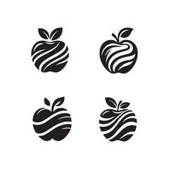 apple vector Illustration, red apple, fresh apple vector, green apple logo, Abstract style apple logo