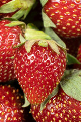 Juicy Strawberries Close-Up. Vibrant Red Berry Texture for Design.