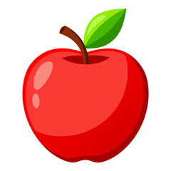 red apple with leaf