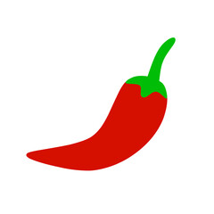 vector illustration of red chili on white background
