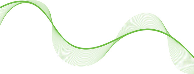 Abstract green lines on a white background. Modern technology wave design. Vector illustration .abstract background,  wave design consisting of smooth, flowing black and green lines on a white backgro
