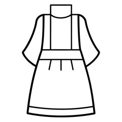 Apron Dress a simple line art vector
