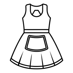 Apron Dress a simple line art vector