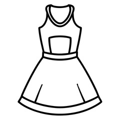 Apron Dress a simple line art vector