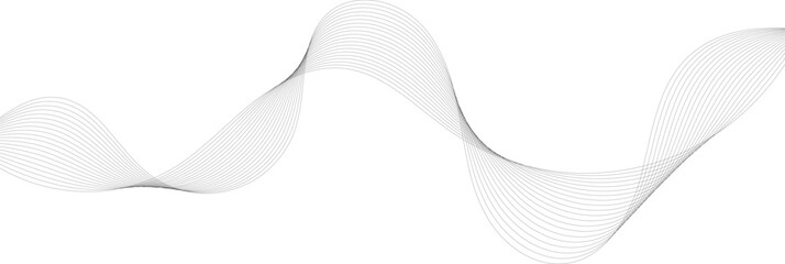Abstract grey wave lines on gray and white abstract technology wavy curve lines background. Vector illustration.