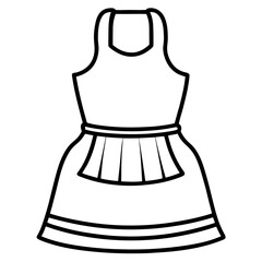 Apron Dress a simple line art vector