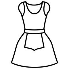 Apron Dress a simple line art vector