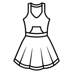 Apron Dress a simple line art vector