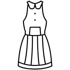 Apron Dress a simple line art vector
