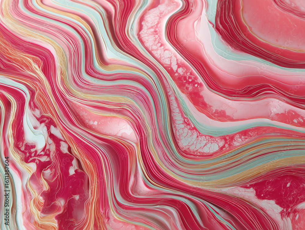 Poster vibrant flowing abstract art with layered textures and dynamic color gradients for modern design pro