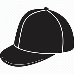 Black Baseball Cap with White Trim Classic Headwear Style Accessory Fashionable Simple Protective Clothing