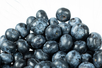 Fresh blueberries on a white background macro isolate