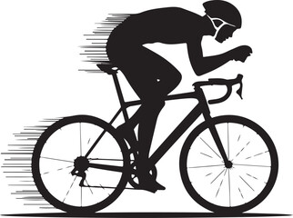 Obraz premium Racing Cyclist Silhouette Vector Set