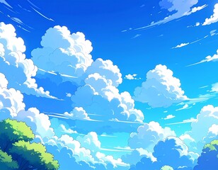 青空　夏　背景　雲