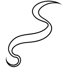 Fototapeta premium Elegant line art of a curled ribbon with detailed folds and texture