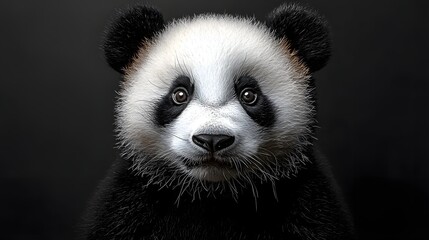 Fototapeta premium Minimalist Panda Portrait