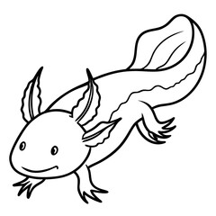 Axolotl line art vector