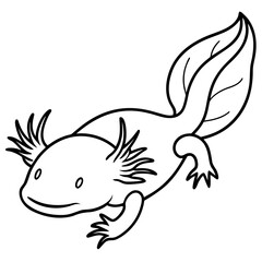 Axolotl line art vector