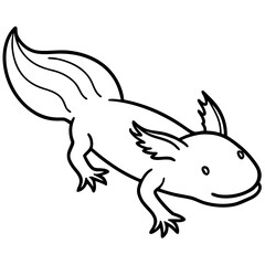 Axolotl line art vector