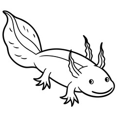 Axolotl line art vector