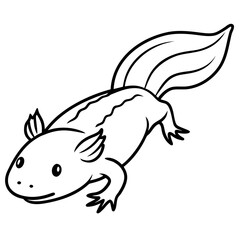 Axolotl line art vector