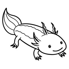 Axolotl line art vector