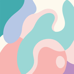 Soft pastel abstract organic shapes background vector